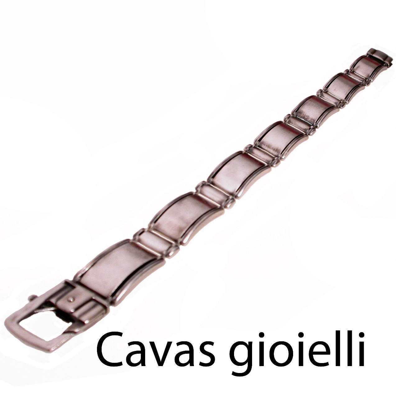 Bracciale uomo composto da maglie in argento ossidato vintage